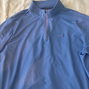 Peter Millar Light Blue Checkered Quarter-Zip